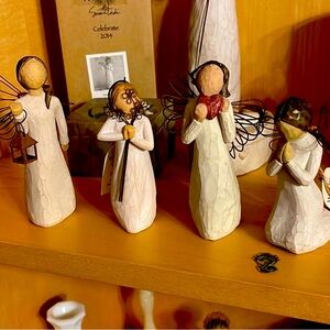 Willow Tree Set of 4 ornaments lot : Pray , Heart , Hope , friendship